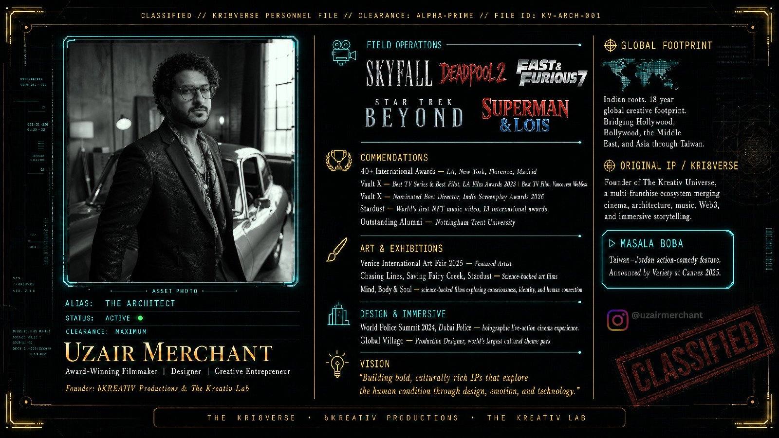 Uzair Merchant — Award-Winning Filmmaker, Designer, Creative Entrepreneur